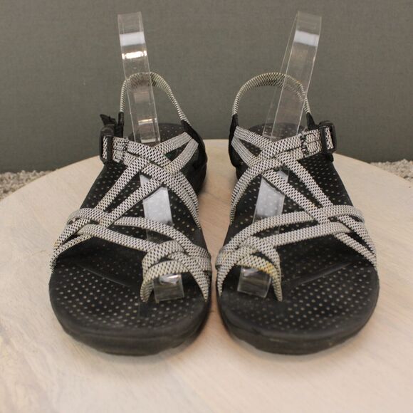 Skechers Sport Sandals Adjustable Outdoor Womens 8 Black Gray - Picture 3 of 11
